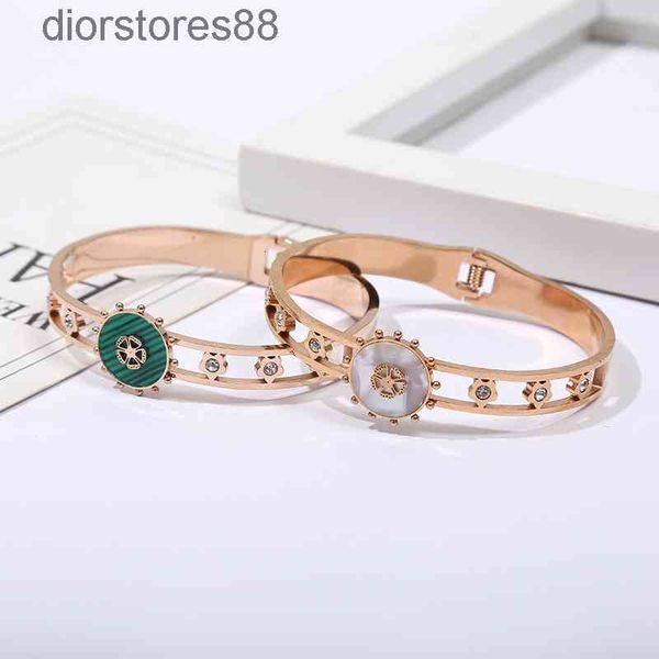 

bangles bracelet straight flower hollow titanium steel lovely simple fashion temperament student friend, Black