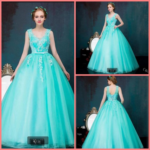 

2021 vestido de festa sky blue ball gown prom dress lace appliques v neck sleeveless beaded prom dresses sheer back corset party dress, Black
