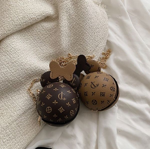 

cartoon lovely children handbag mini small round bag foreign style girl child concave model baby bags, Black