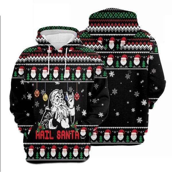 

men's hoodies & sweatshirts dark plstar 3d printed christmas santa premium harajuku streetwear funny pullover unique hoodies/sweatshi, Black