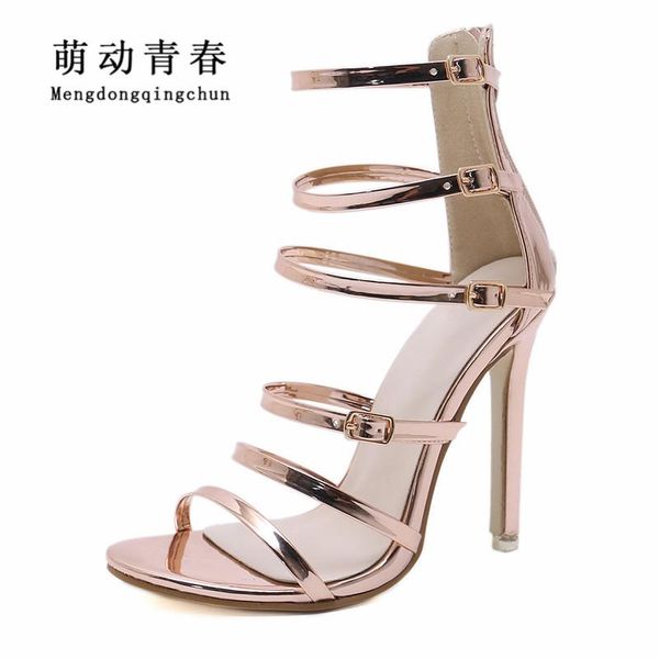 

dress shoes 2021 women high heels sandals fashion buckle strap narrow band summer pumps open toe ladies party zapatos, Black