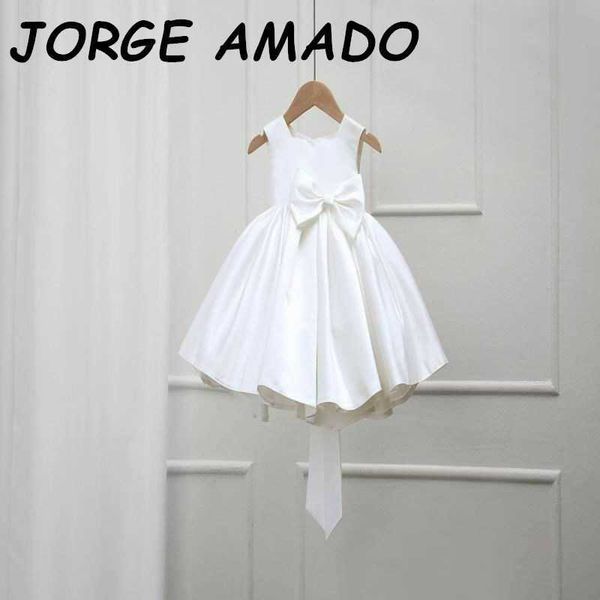

girls princess dress big bow flower girl baby performance birthday evening ad005 210610, Red;yellow