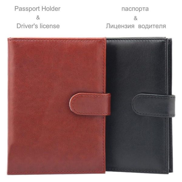 

card holders 1pc pu leather russian auto driver license cover passport holder case the for car driving document, Brown;gray