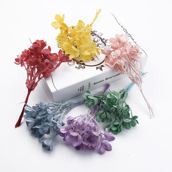 

6 pieces of eucalyptus leaf decorative flower wedding silk wreath vase artificial decoration home plant diy gift box wholesale