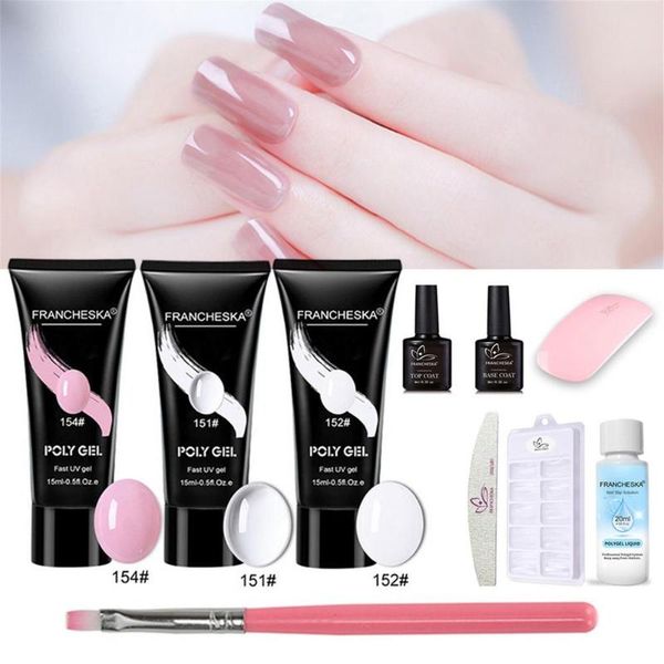 

nail art kits gel extensions kit poly builder uv set extension finger tools with cleaning solutio