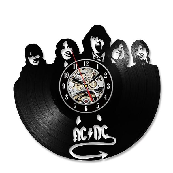 

wall clocks ac dc clock modern design music rock band vintage cd watch home decor gifts for fans