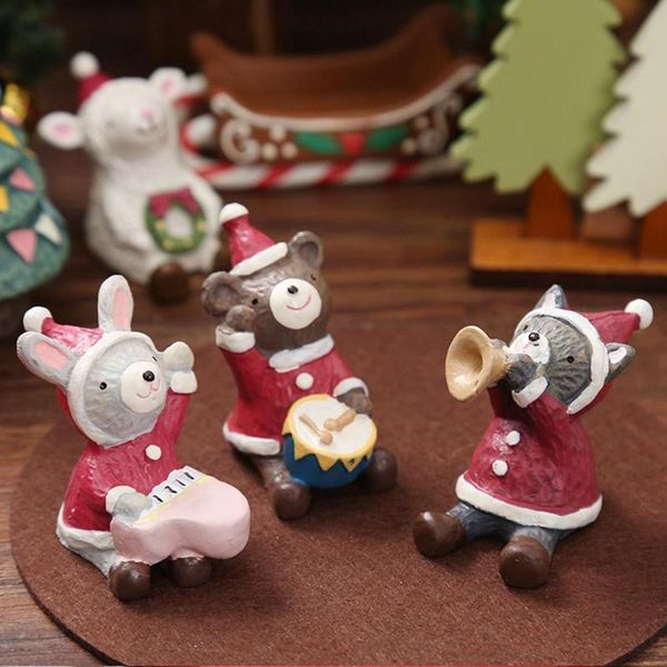 

decorative objects & figurines resin miniature figurine mini christmas figures deer statue santa claus home decoration diy garden ornament c