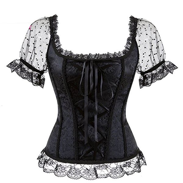 

costumes court bra one neck lace tight women's body shaping dress corset, Black