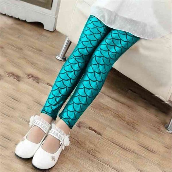 

children's leggings tights for girls trousers fish scale symphony slim girls's baby clothes pants 210625, Blue