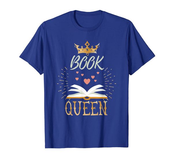 

book queen book lovers bookworm reading novelty shirt, White;black