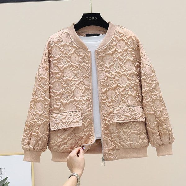 

women's jackets short jacket 2021 spring and autumn jacquard casual loose long sleeve pure color pocket ladies, Black;brown