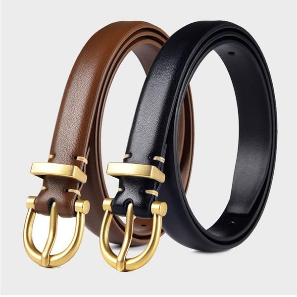 

waist support antique real cowhide women's belts are simple and fashionable all-match fine workmanship outdoor clothes pants accessorie, Black;gray