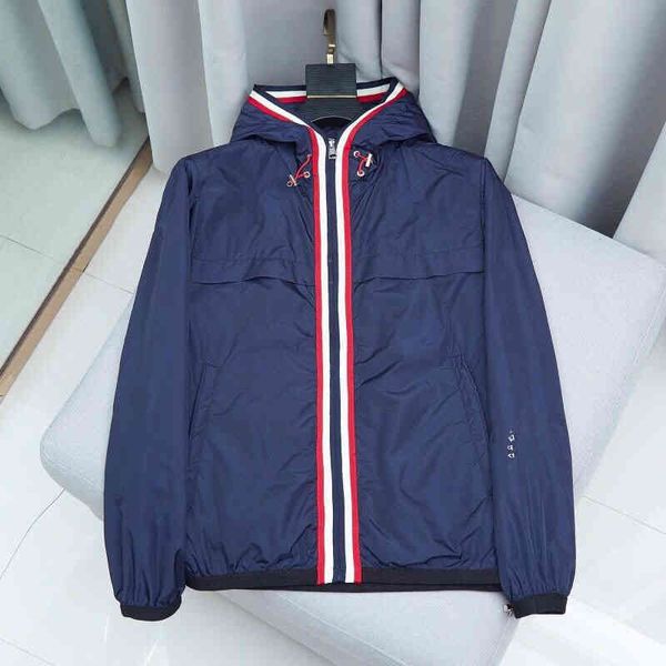 

luxury france men's ets dinger brand printed letter color stripe trendy fashion maya et all-match casual thin style coat, Black;brown