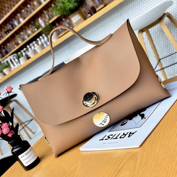 

evening bags metal round buckle handbags portable generous package simple large capacity handbag ladies wallet tote