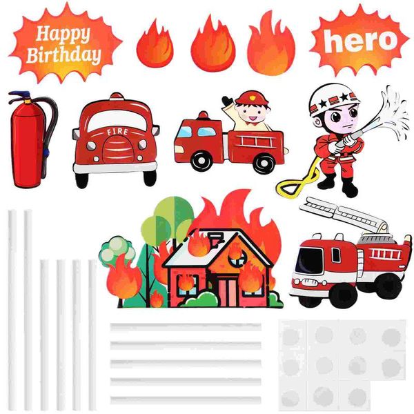 

other festive & party supplies hemoton 44pcs firemen series cupcake ers funny cake picks decorating for birthday