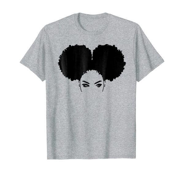 

strong black woman natural curly girl afro hair t-shirts, White;black