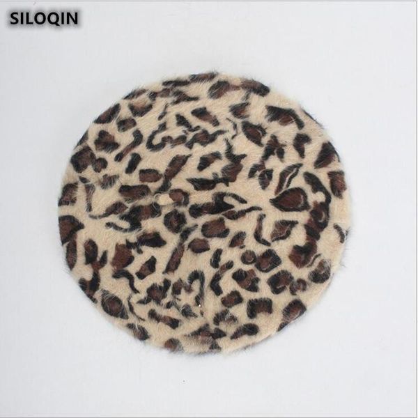 

trend hair beret for women autumn winter fashion leopard berets elegant noble lady brand painter hats gorras, Blue;gray