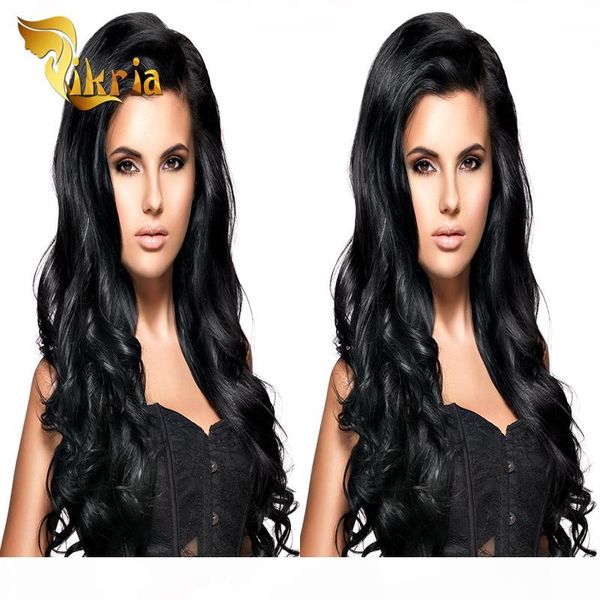 

body wave lace front wig natural color hair peruvian brazilian indian malaysian non remy hair full lace wigs with baby hair, Black;brown