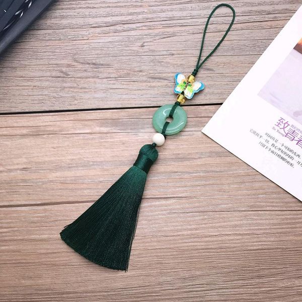 

cell phone straps & charms chinese style butterfly tassel fan pendant high-end gradient ancient hanfu accessories cheongsam press button cha