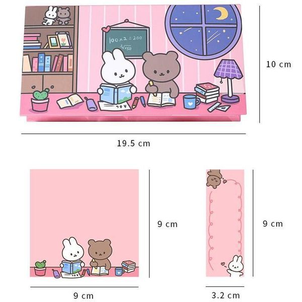 

boxed note n keer located memoblokjes new kawaii pad student stationery planner sticker memo school supplies, Purple;pink