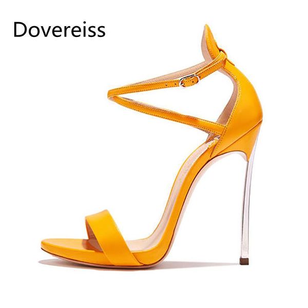 

sandals dovereiss fashion women's shoes summer consice yellow blue elegant narrow band buckle party 33-43, Black