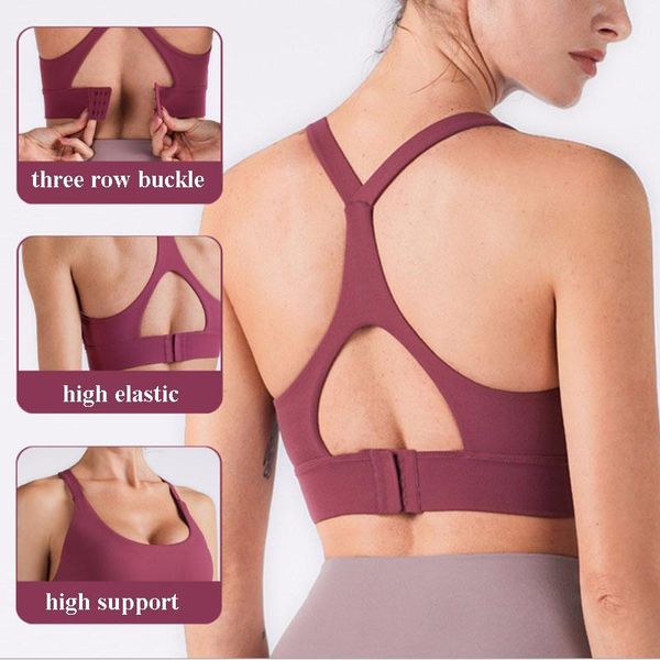 

yoga outfit gym sport underwear woman crossing beautiful back run motion bras sportswear running breathable halter fitness top