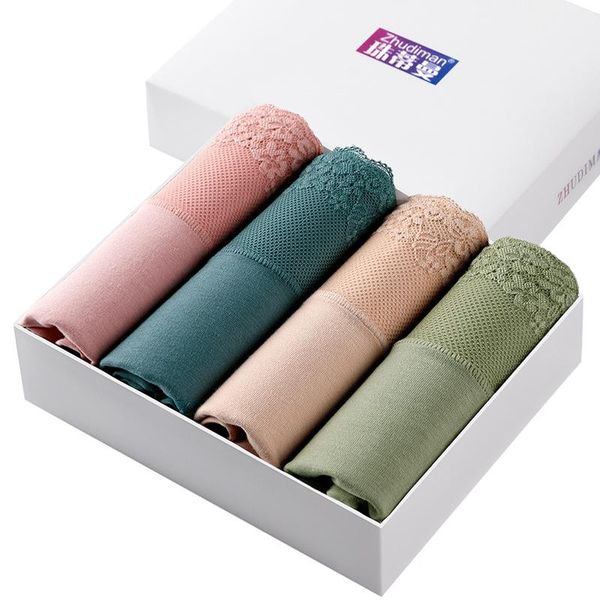 

women's panties ladies seamless lace antibacterial inner crotch mid-waist underwear women's comfortable briefs simple female 2021, Black;pink