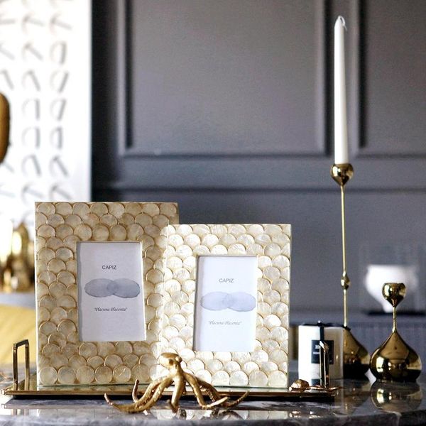 

frames luxury fish scale texture shell po frame set up house office golden home soft decor creative interior wooden ornaments