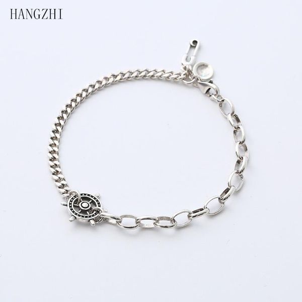 

link, chain hangzhi 2021 retro bracelet rudder pin sailor punk rock band, Black