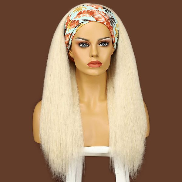 

straight headband wigs for black women long bleach blonde headband wig glueless straight synthetic wigs 16-26 inchfactory direct