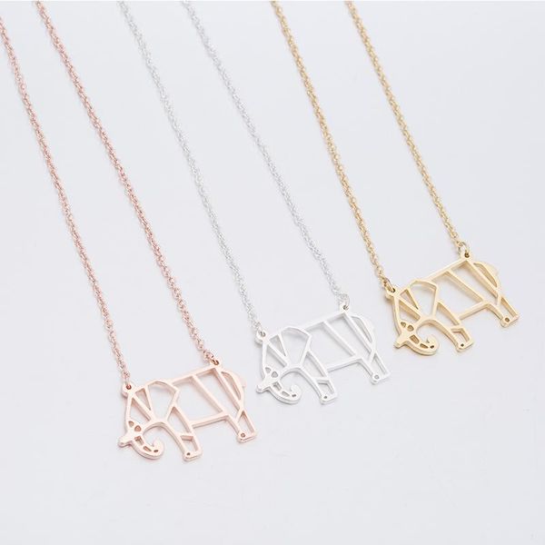 

pendant necklaces women jewelry for woman 2021 elephant necklace womens simple animal stainless steel gold chains on the neck, Silver
