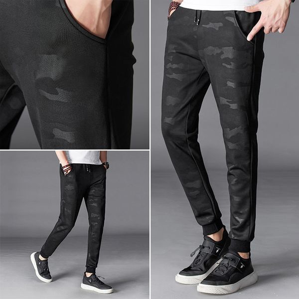 

stretch hip hop men casual sports broek men's sweat, Black