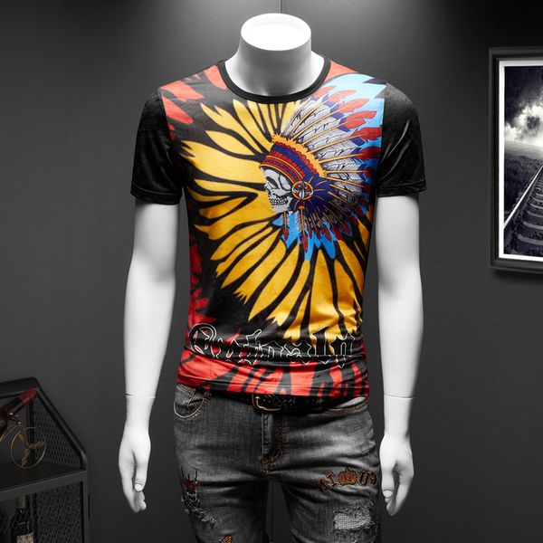

size big 7xl t fashionable short sleeve print male shirt streetwear hip hop funny t-shirts casual men's clothes 2021 qkh8, White