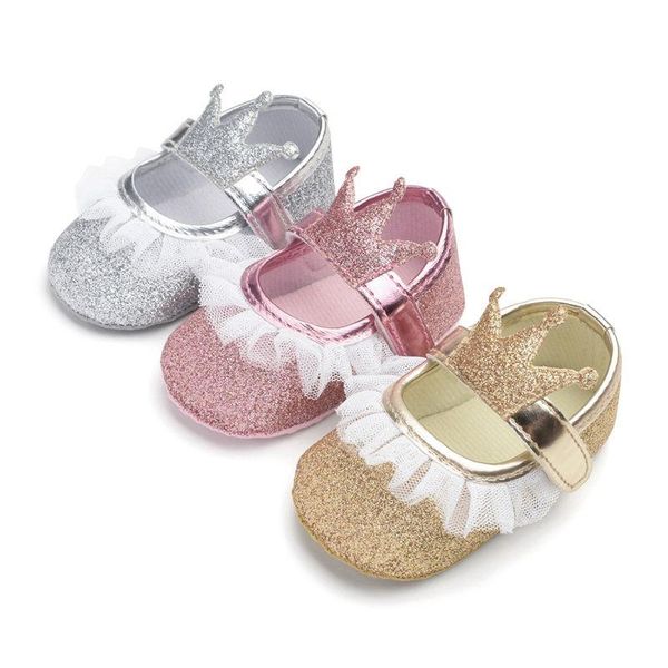 

first walkers baby girl shoes lace pu crown leather princess born moccasins for girls