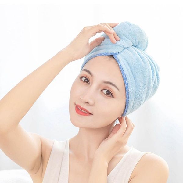

towel coral fleece dry hair cap absorbent and quick-drying microfiber headband shower