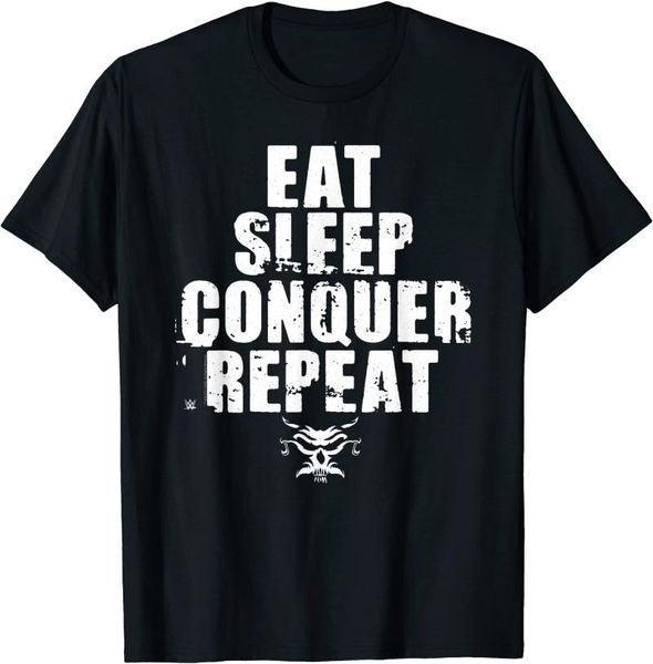 

men's t-shirts funny eat sleep conquer repeat t-shirt, White;black