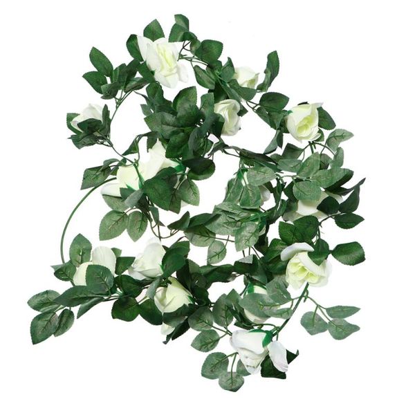 

2pcs imitation rose canes artificial flower vines decorative hanging rattans for home l party white