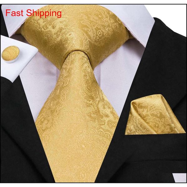 

fast shipping tie hanky cufflinks sets luxury golden men's silk jacquard woven ties for men formal wedding qylebk mj_fashion, Black;blue