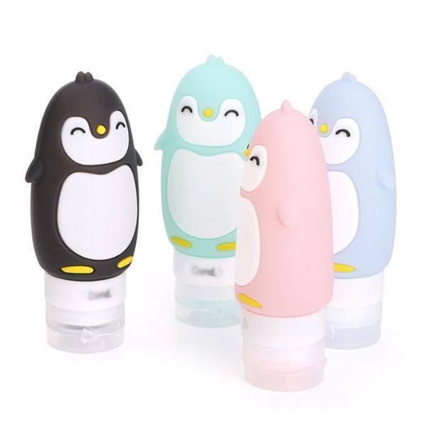 

storage bottles & jars 1pcs 60/80/90 empty cute silicone refillable bottle travel press for lotion shampoo cream cosmetic squeeze container