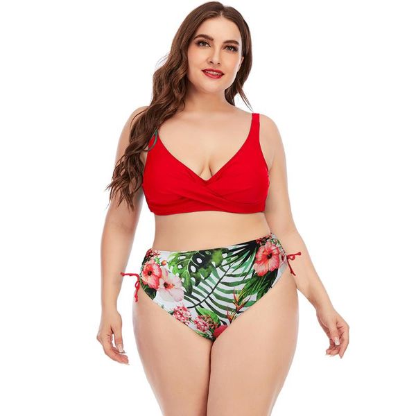 

one-piece suits women tankini set plus size swimwear printed two piece swimsuits tummy control modest bathing with boyshort