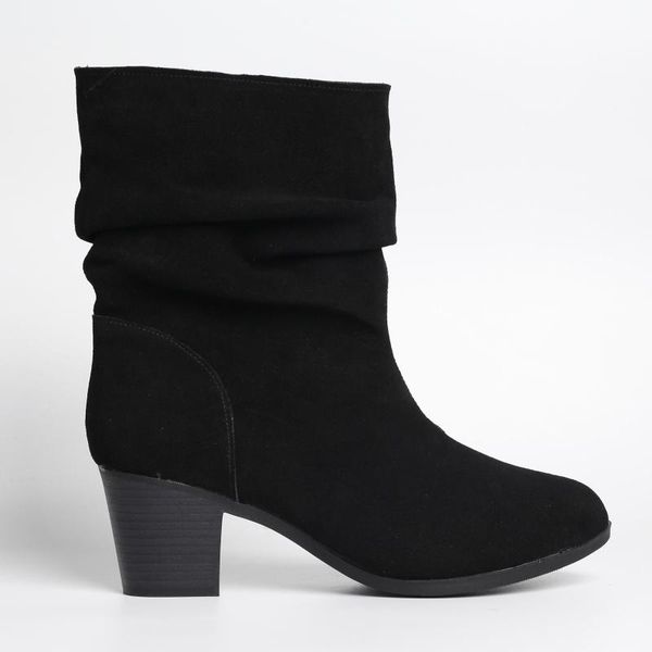 

boots 2021 fashion leather leisure short shoes women, Black