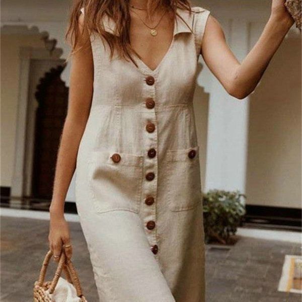 

2021 new women cotton big size s-5xl sleeveless orginal oversea clothes lady linen es casual qn39, Black;gray