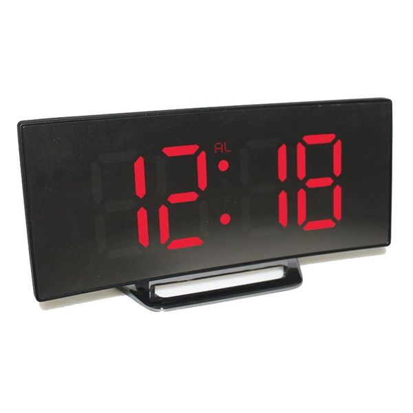 

display alarm clock mirror time snooze quiet home bedroom desk decoration