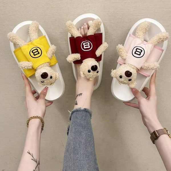 

slippers shoes women soled 2021 summer sandalias mujer, Black