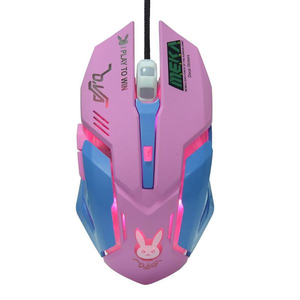 

mice wired optics lady mouse 6 programmable buttons up to 3200 dpi game metal texture mechanical player led lighting