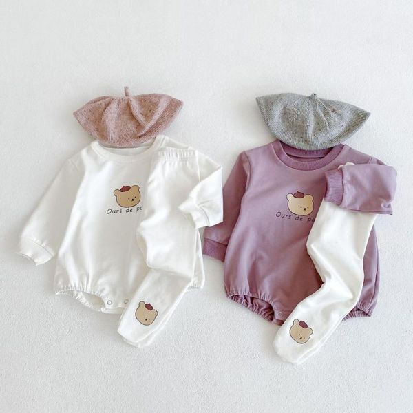 

rompers autumn cotton baby long sleeve bodysuit 2021 bear print boys clothes 0-24m girl jumpsuit cute cartoon infant, Blue