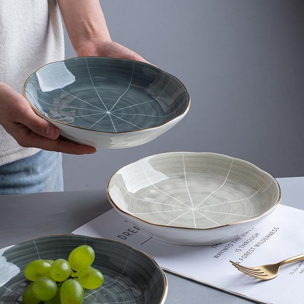 

dishes & plates dish plate household deep light luxury phnom penh ceramic tableware irregular european salad rice western