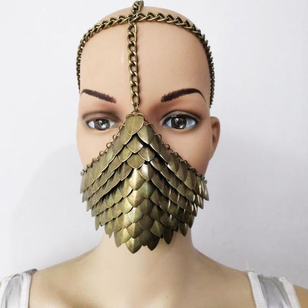 

other head chains punk face metallic shield lady glitter headwear cosplay prom decoration h9, Slivery;golden