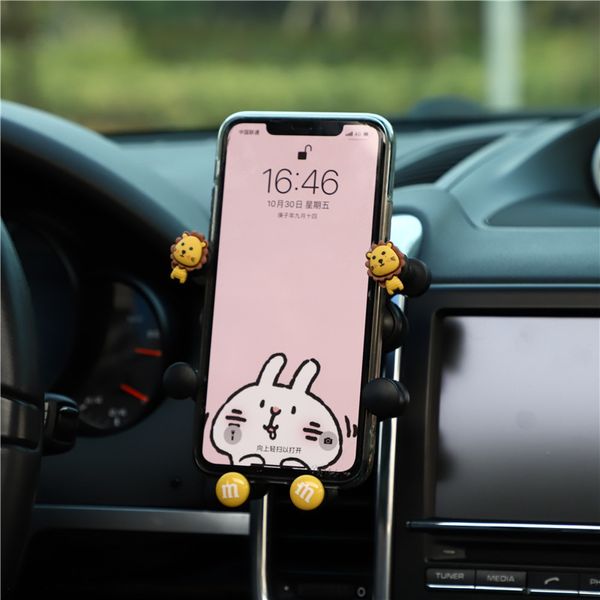 

1pc gravity car phone holder cartoon mobile stand telescopic smartphone gps support mount for iphone 13 12 11 pro samsung huawei