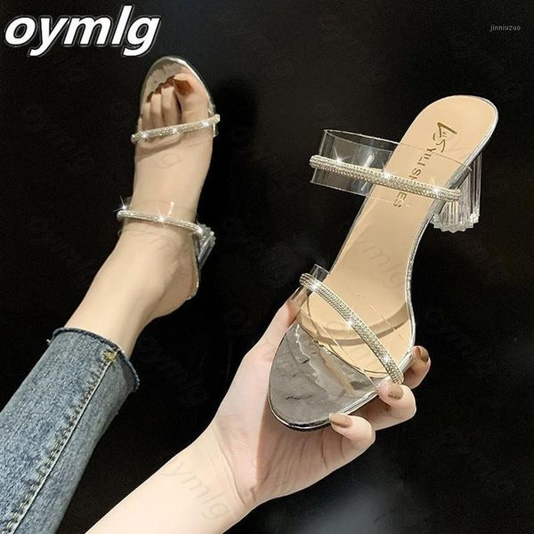

slippers 2021 transparent high heels women summer shoes simple pvc clear sandals zapatillas mujer casa sapato feminino1, Black